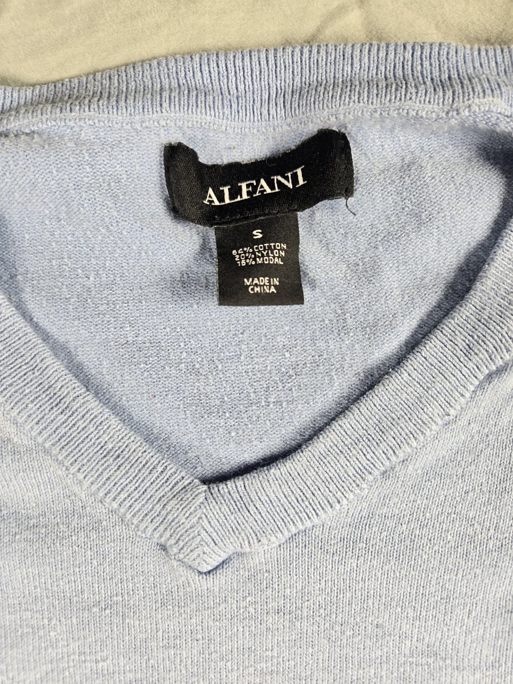Alfani Men’s Light Blue V-Neck Sweater